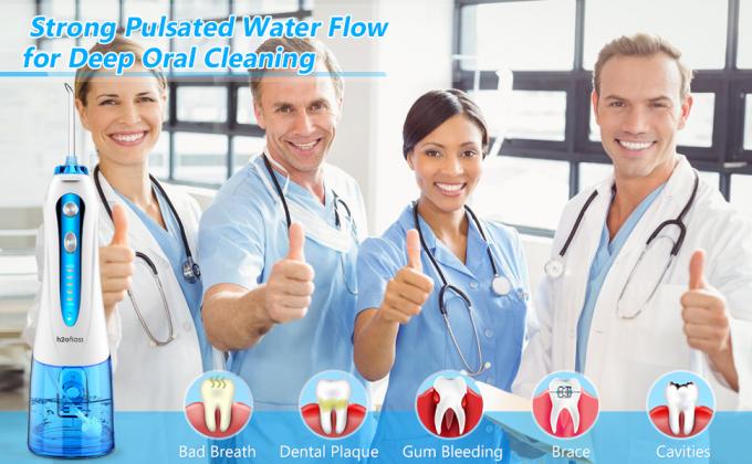 Electric προφορικό Irrigator για τα δόντια, τα στηρίγματα, το ασύρματο νερό οδοντικό Flosser, καθαριστή επανακαταλογηστέων & δοντιών IPX7 τον αδιάβροχο