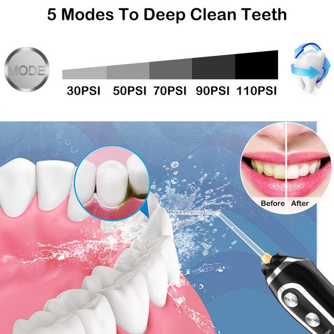 Ασύρματα δόντια Flosser νερού καθαρότερο, φορητό οδοντικό προφορικό Irriga 5 τρόποι, IPX7 αδιάβροχο